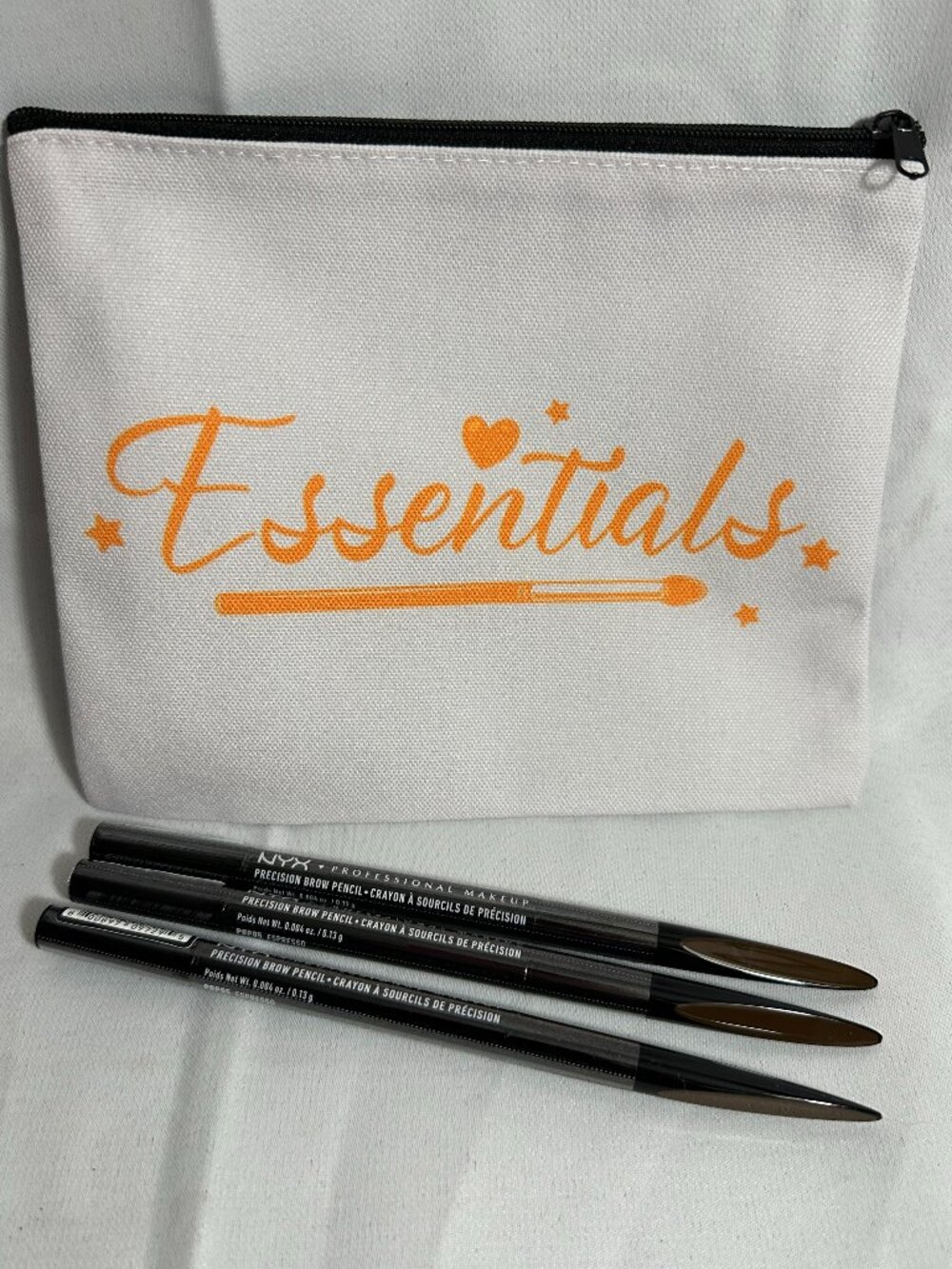 Lot/3 NYX Precision Brow Pencils ESPRESSO 05 + Makeup Pouch!